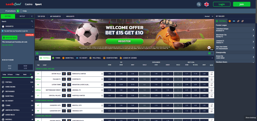 Luckland Sportsbook Luckland Sports Betting
