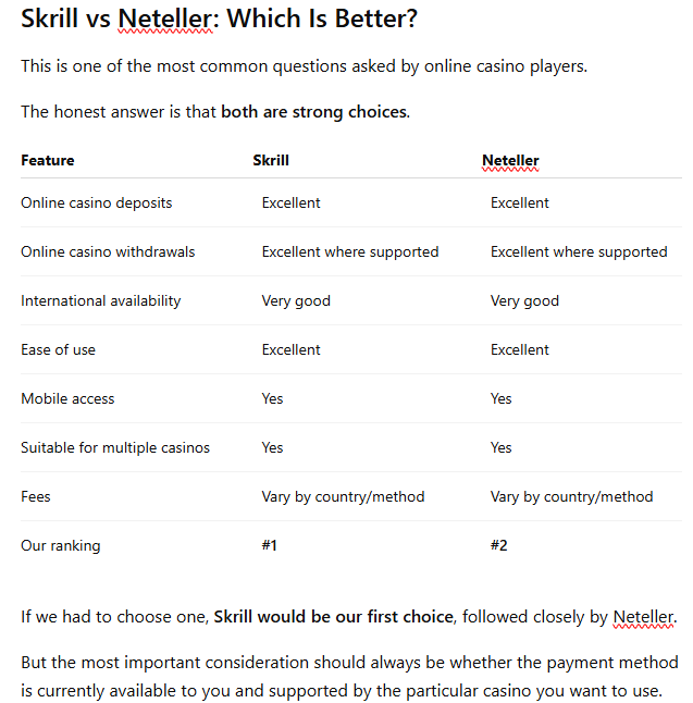 Skrill vs Neteller - Which is better?